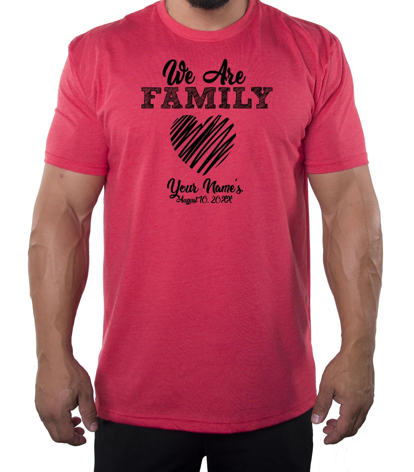 We are family messy heart with custom name -Family Reunion Men s T-Shirts XL