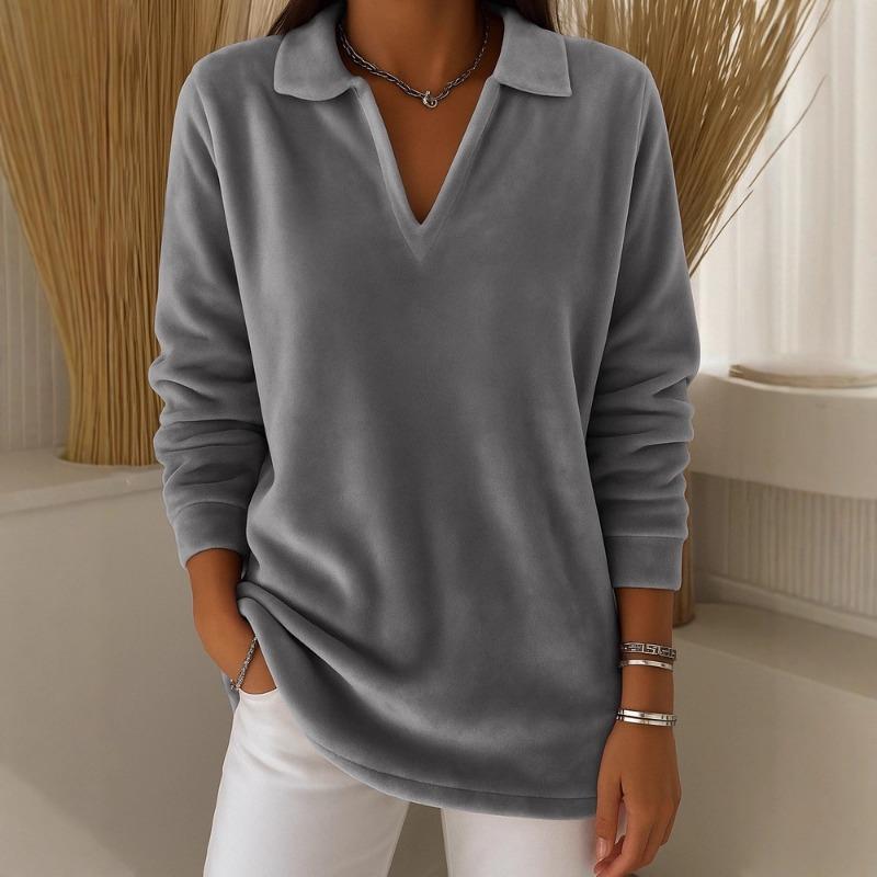 Solid Color Pullover Autumn and Winter Casual Loose and Fashionable Retro Long-sleeved Pullover Sweatshirt Top