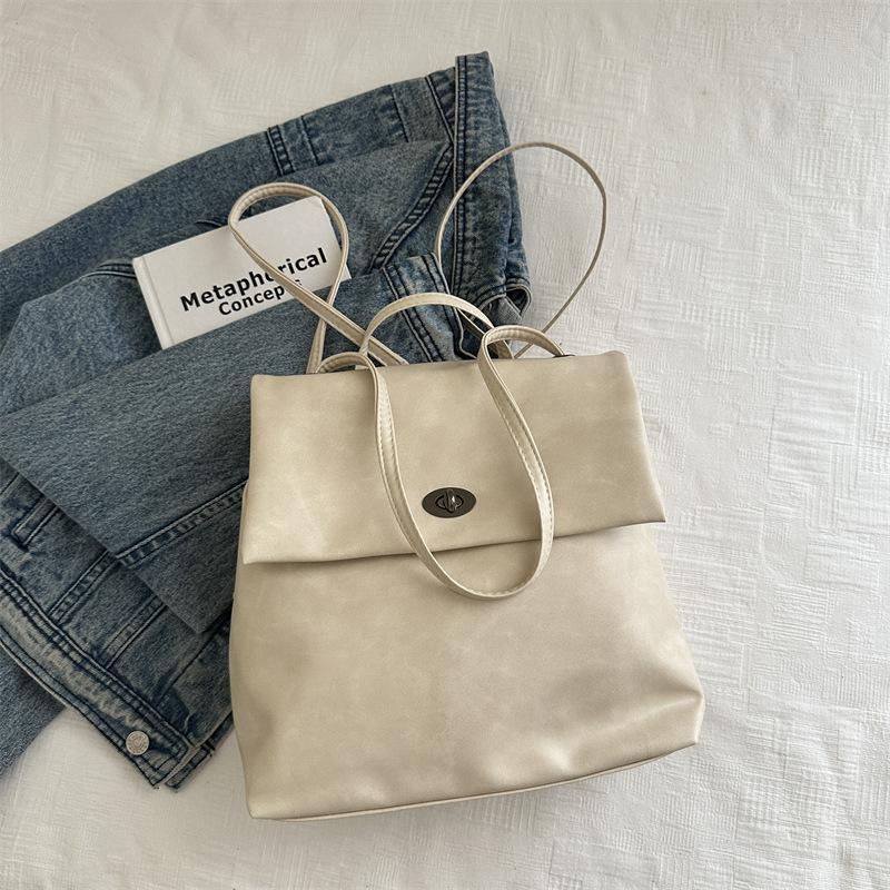 

Exquisite retro feeling simple tote bag feeling large capacity underarm handbag 2025 new practical commuter backpack