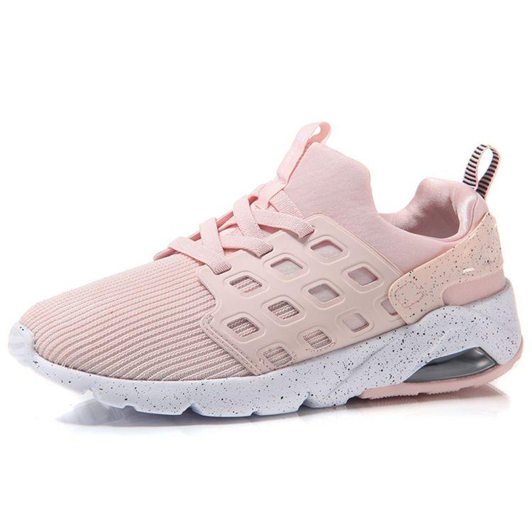 Li Ning Bubble Ace Half Palm Air Cushion Integrated Knitted Sports Shoes Women Sneakers Pink White AGLM022-3