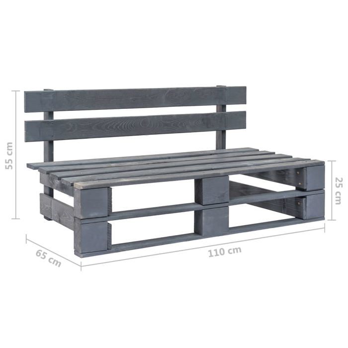 VidaXL Canapé Central Palette de Jardin Meuble de Terrasse Canapé d'Extérieur Canapé Central de Patio Salon Bois de Pin 3066487