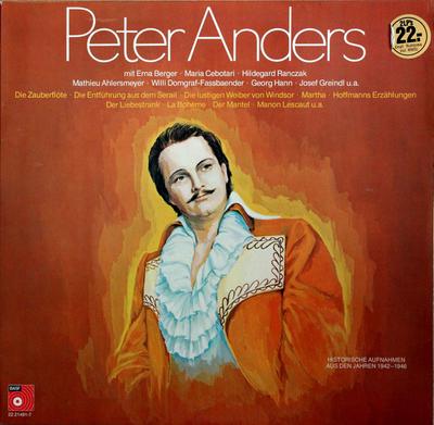 LP Record PETER ANDERS Peter AndersHistorische Aufnahmen 22214917 BASF Germany Classical Used
