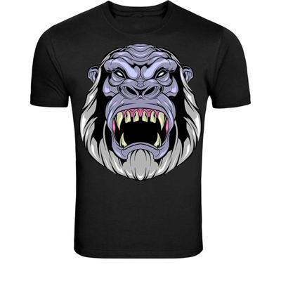 Angry Gorilla Head T-Shirt - Fierce Ape Beast Graphic Tee