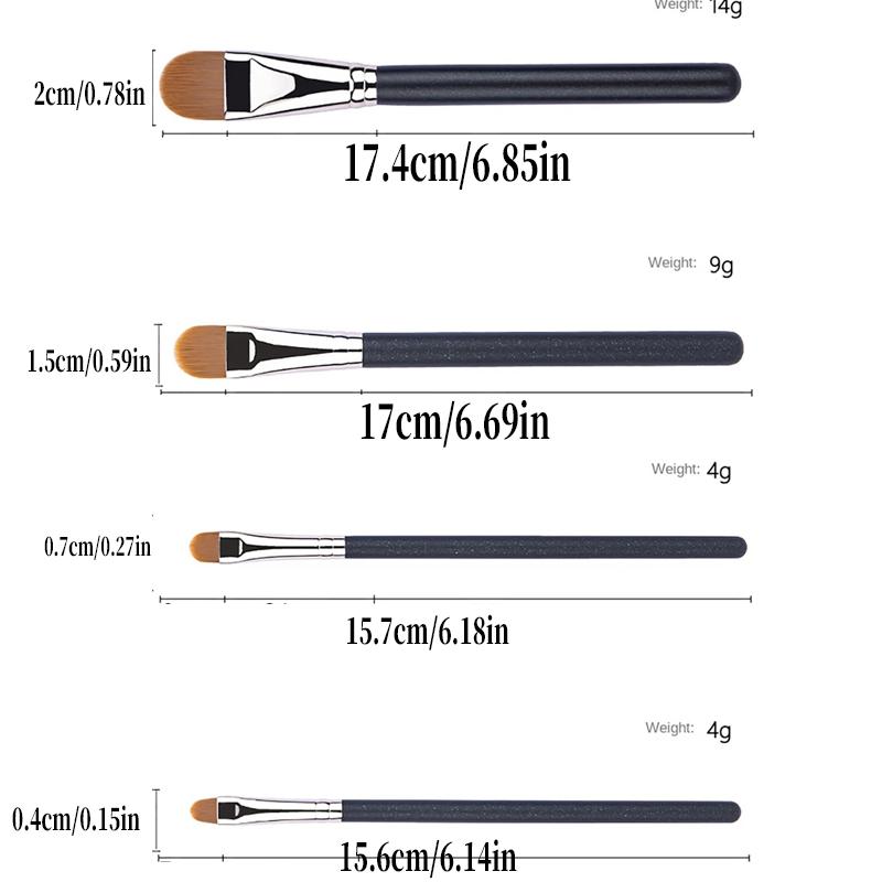 Flat Round Ultra-thin Foundation Concealer Makeup Brush Professional Contour Liquid Cream Concealer Make-up Tool 4 Types Sizes