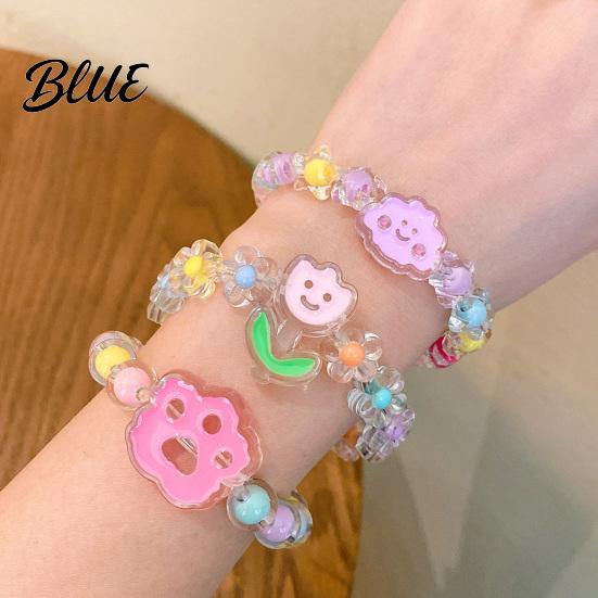 Toddler Safe Bead Bracelet for Kids Macaron Color Beads Elastic