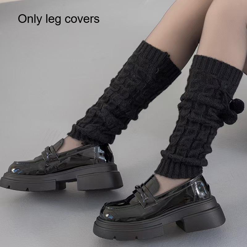 1 Pair Women's Winter Leg Warmers Japanese Socks Yarn Pile Lolita Versatile Harajuku Style JK Accessories