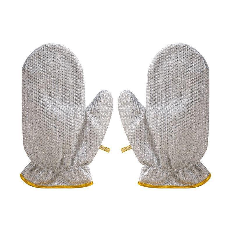 

Silver Wire Steel Dishwashing Gloves - Durable, Waterproof, Oil-Proof, and Super Wear-Resistant for Multifunctional Kitchen Cleaning. One Size