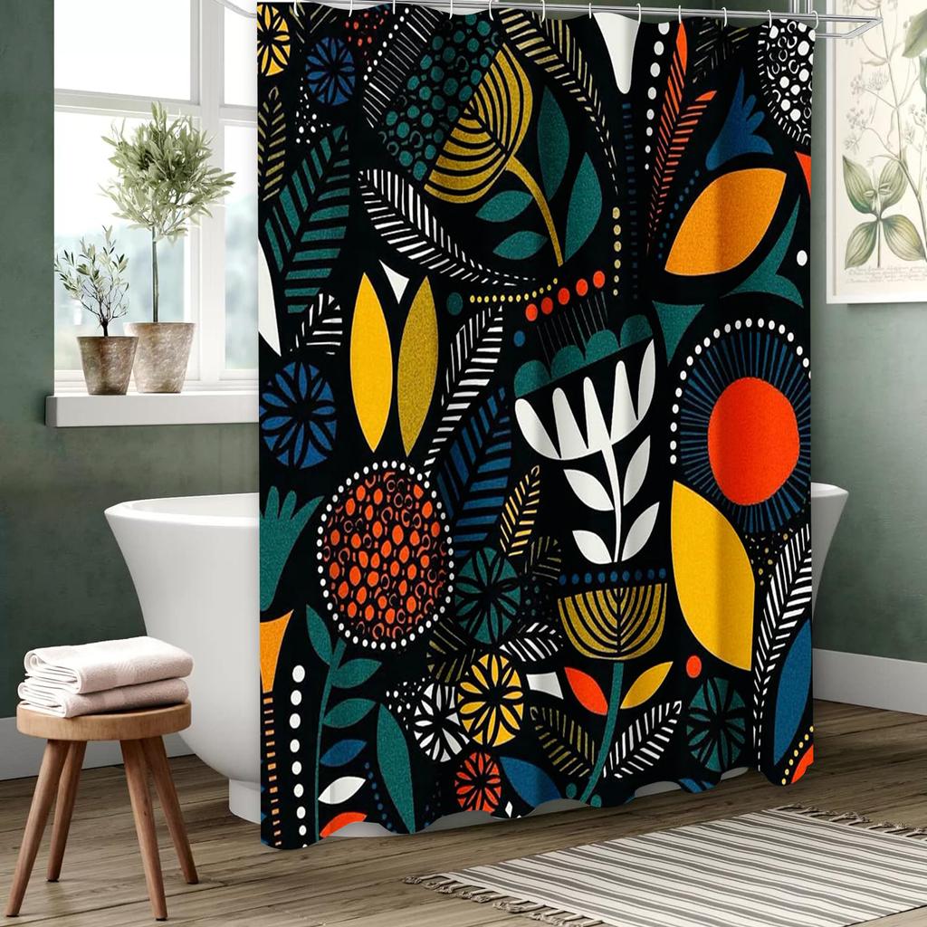 Tropische Pflanze Duschvorhang Badezimmer Duschvorhang Wasserdicht Mit 12 Haken Heimdeko Kostenloser Versand