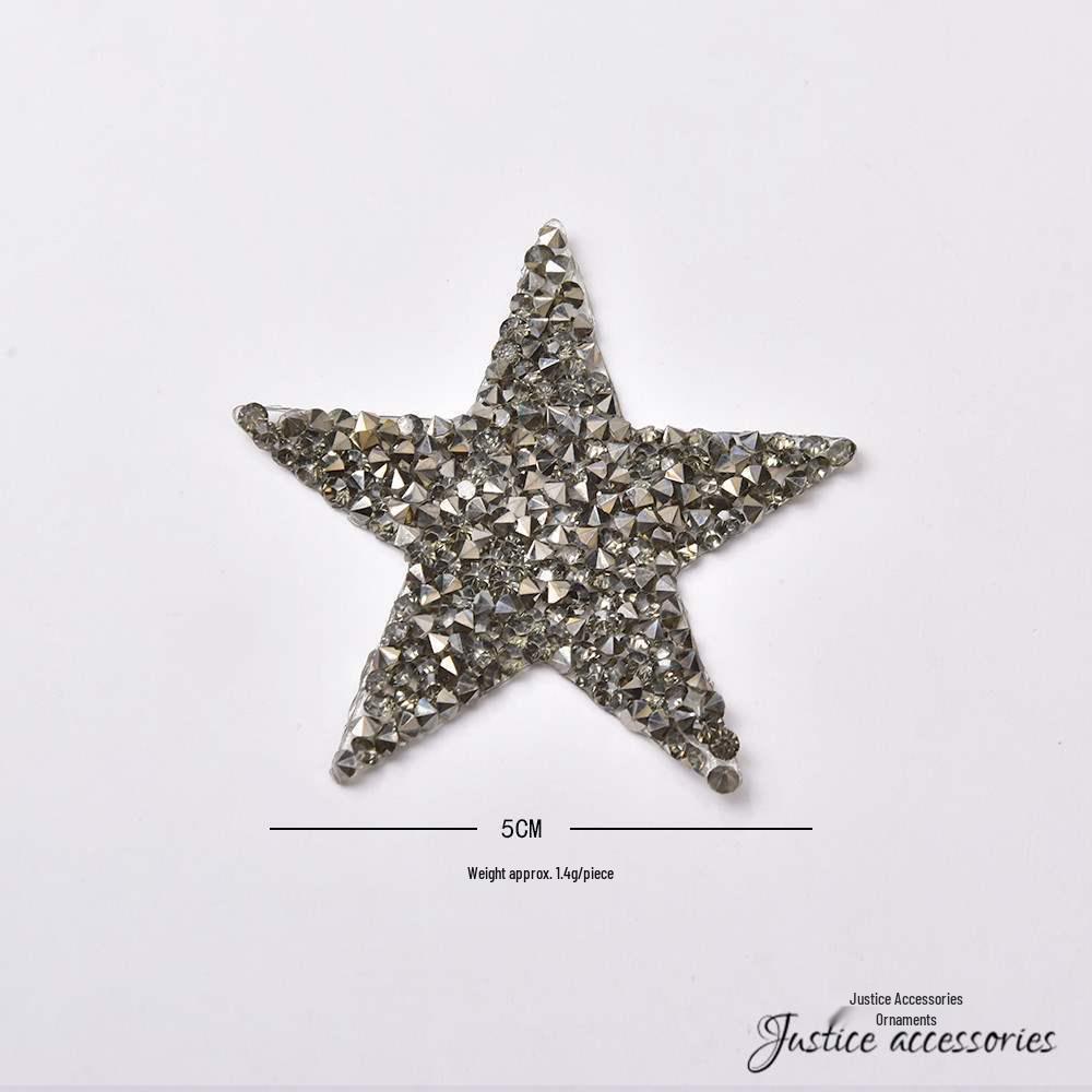Five-Pointed Star Rhinestone Resin Patch for Shoes and Clothing