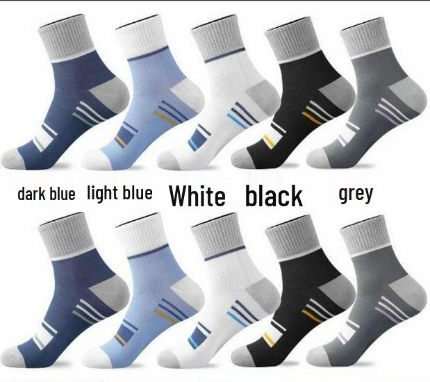 

Мужские летние спортивные носки — дышащие, впитывающие пот, дезодорирующие, повседневные средней длины для всех сезонов темно-синий