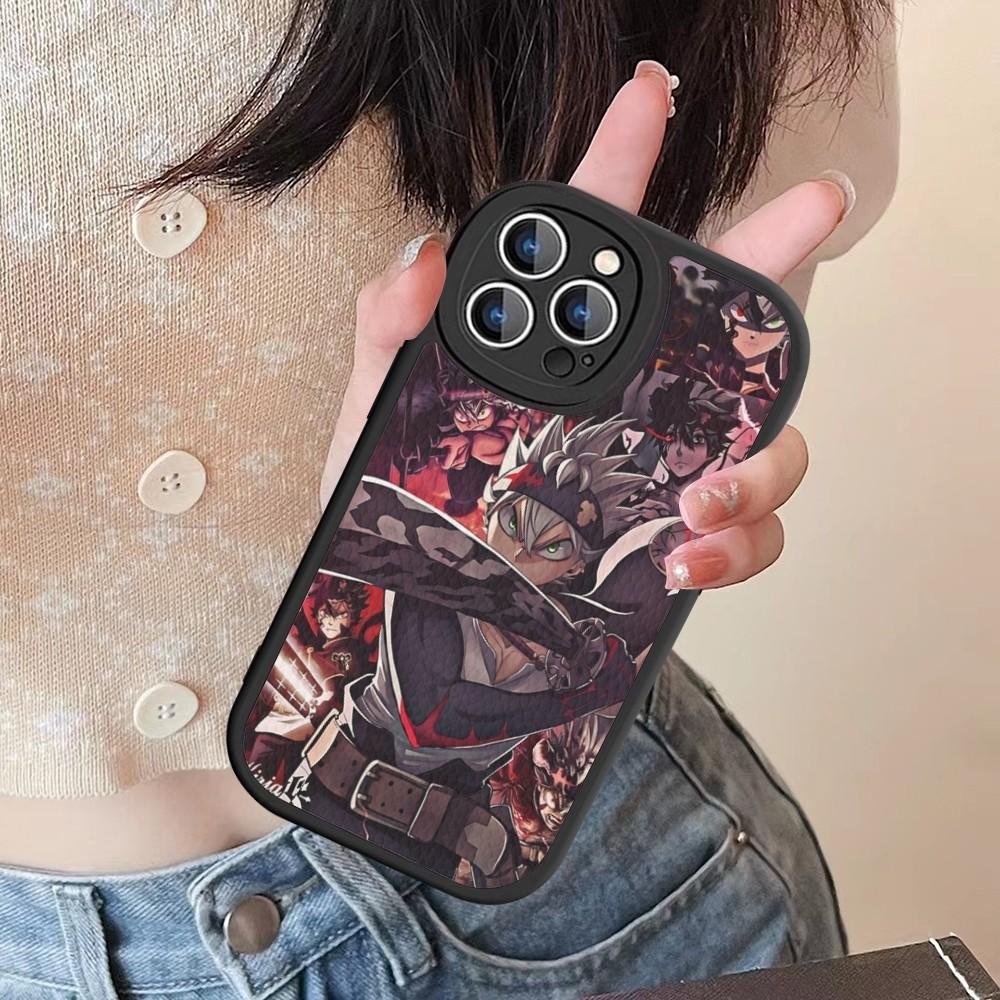 Black Clover Phone Case Hard Leather For IPhone 16 15 14 13 12 Mini 11 14 Pro Max Xs X Xr 7 8 Plus Fundas