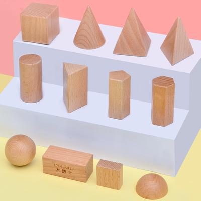 Montessori Überraschungstüte Holzsensorisches Spielzeug Objekte Geometrische Formen Naturholzfarbe Massivholz 3 Jahre alt