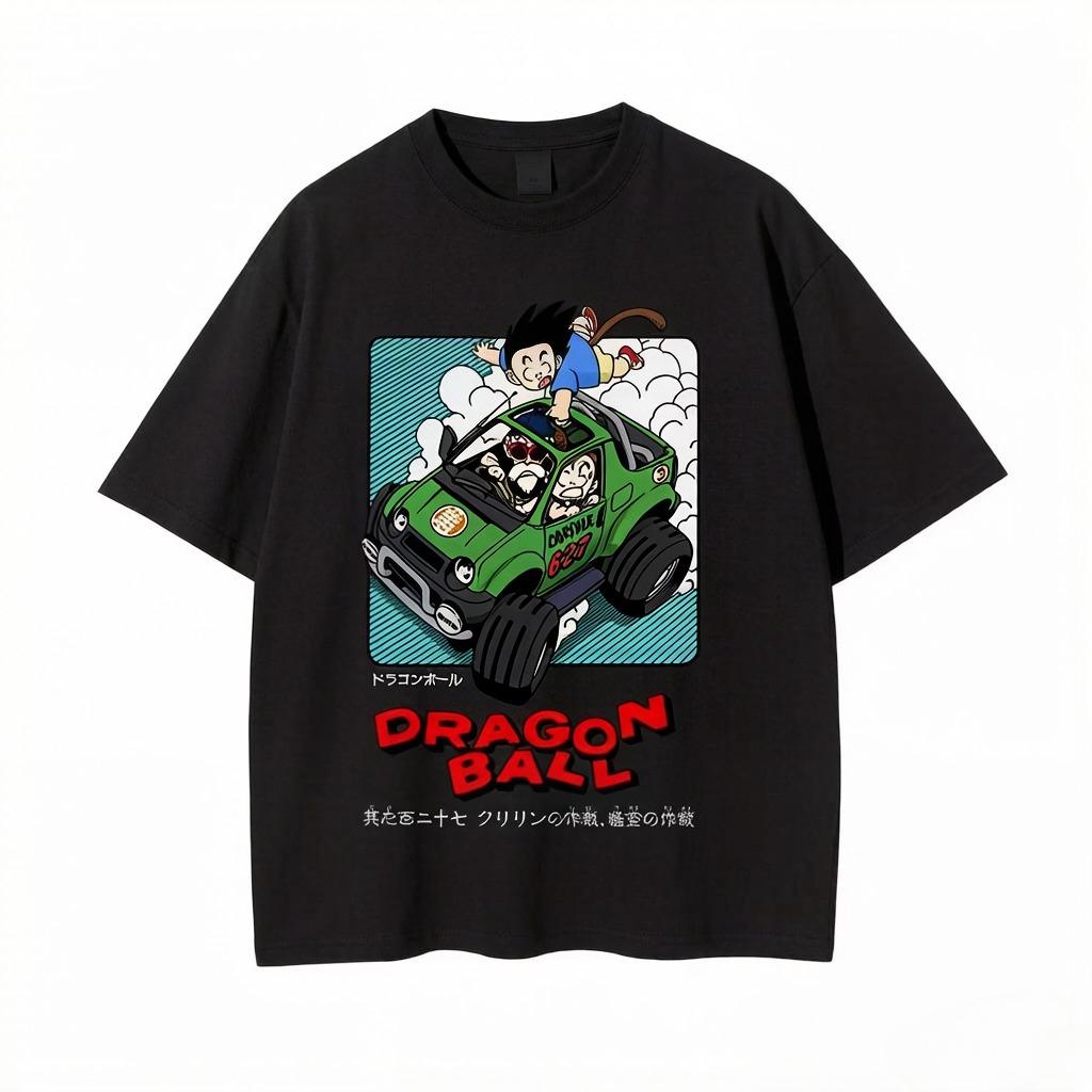 Мужская футболка Японское аниме Dragon Ball Принт Футболка Harley Cooku Хлопковая футболка Поп Уличный стиль Топ с коротким рукавом S