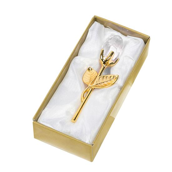 Clear Rose in Gift Box Artistic Flower Sculpture for Valentine's Day Elegant Home Office Decor And Romantic Gift