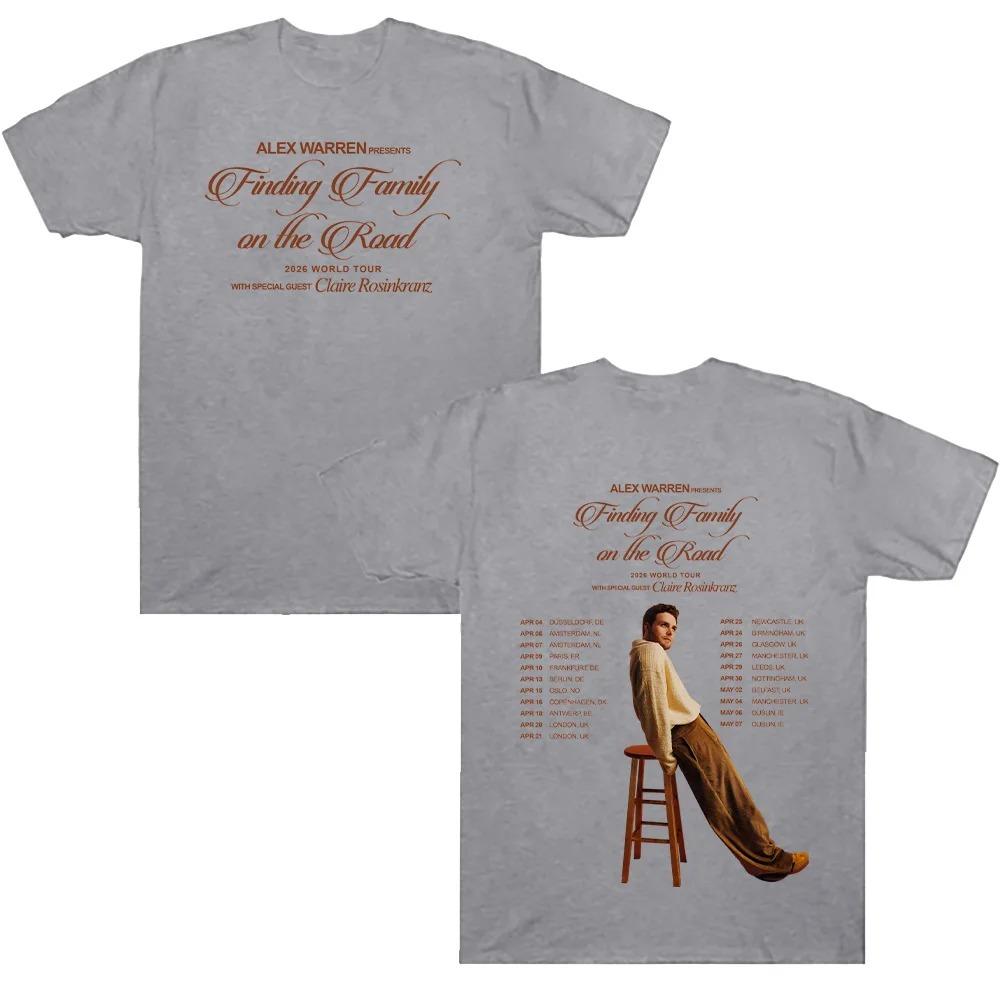 

Alex Warren Finding Family on The Road T-shirts 2026 Concert Europe Tour T Shirt Men Women Hip Hop Short Sleeve Loose Cotton Top S