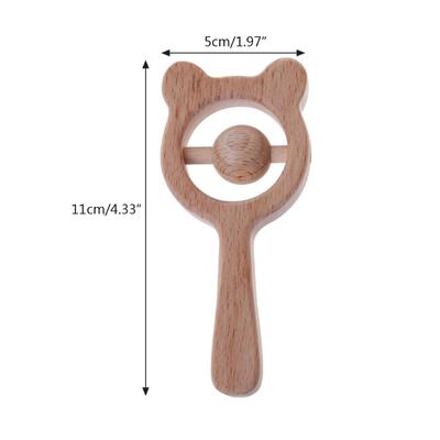 wooden rattle teether