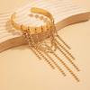New Creative Retro Multilayer Rhinestone Tassel Link Pendant Upper Arm Bracelet for Women Wed Open Cuff Bangles Jewelry New