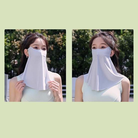 Face Guard with Elastic Strap Ultra-Wide Coverage Double-Layer Structure UPF 50+ UV Protection Cycling Face Protector
