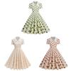 Vintage Polka Dot Dress With Spliced Details For Casual Outings And Parties