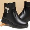 2025 Women Winter Casual Platform Block High Heels Ankle Boots Female Suede Fleece Zipper Buckle Warm Snow Boots Shoes