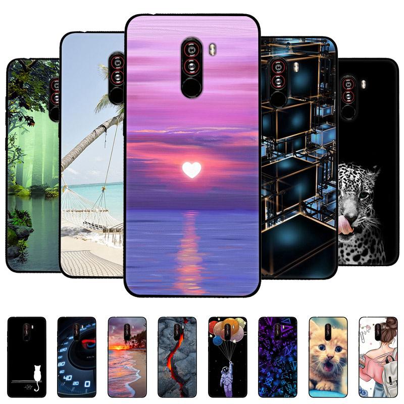 For Xiaomi Mi Pocophone F1 Case Cover PocoF1 Silicone Soft Marble Black Bumper Funda Coque for Xiaomi Poco F1 Poko Protective