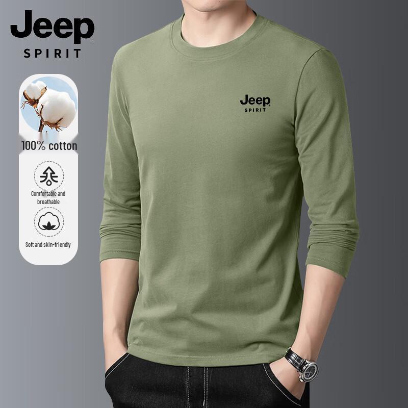 JEEP SPIRIT Men s Long Sleeve Cotton Crew Neck T-Shirt 2XL