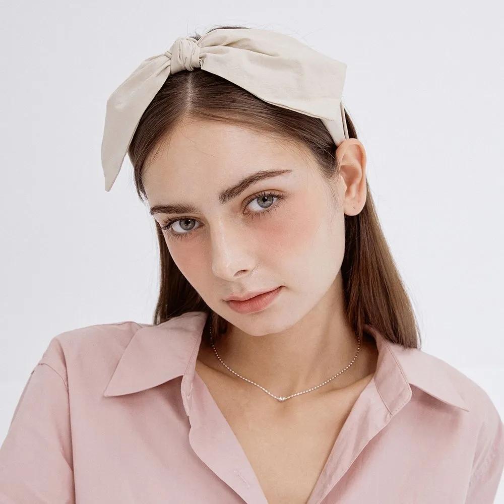 Женственный Большой бант Повязка для волос HB2203 BEIGE