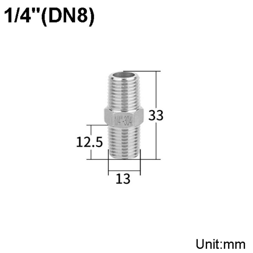 1/8 1/4 3/8 1/2 3/4 1" Pipe Fitting Connector Male Thread Stainless Pipe Fitting Pipe Coupler