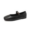 Fashion 2025 Elegant Woman Square Toe Lolita Lady Barefoot Boat Gold Flats Elegant Soft Sole Ballerina Party Mary Jane Shoes