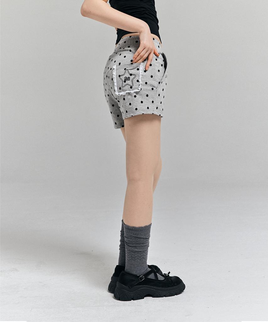 AWESOME STUDIO Dot Pattern Star Pants Melange Gray
