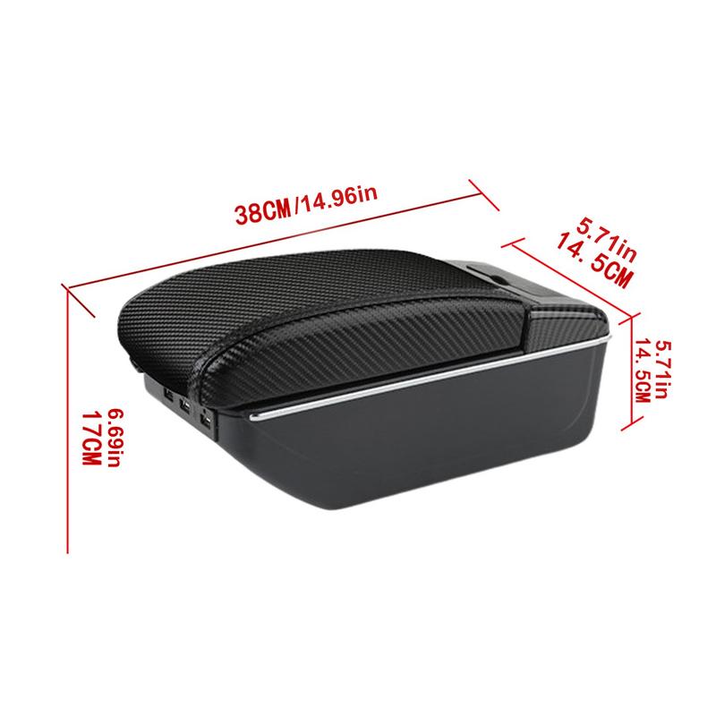 Armrests Storage Box For Car SUV Double-Layer Center Console Organizer Box Storage Box With 7 USB Ports And Cup Holder Car