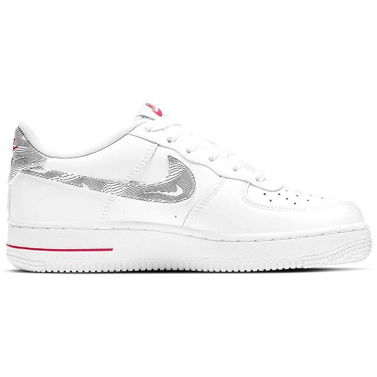 Nike Air Force 1 Low GS White University Red Kids Sneakers Black DJ4625-100