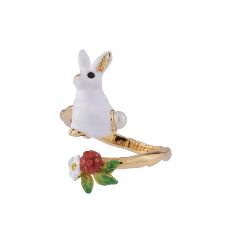 

BELLA BOX Изысканное и милое регулируемое кольцо с изображением яблока и кошки, шара для воссоединения, подходит для повседневной женской вечеринки, модных ювелирных изделий No. 1 белый