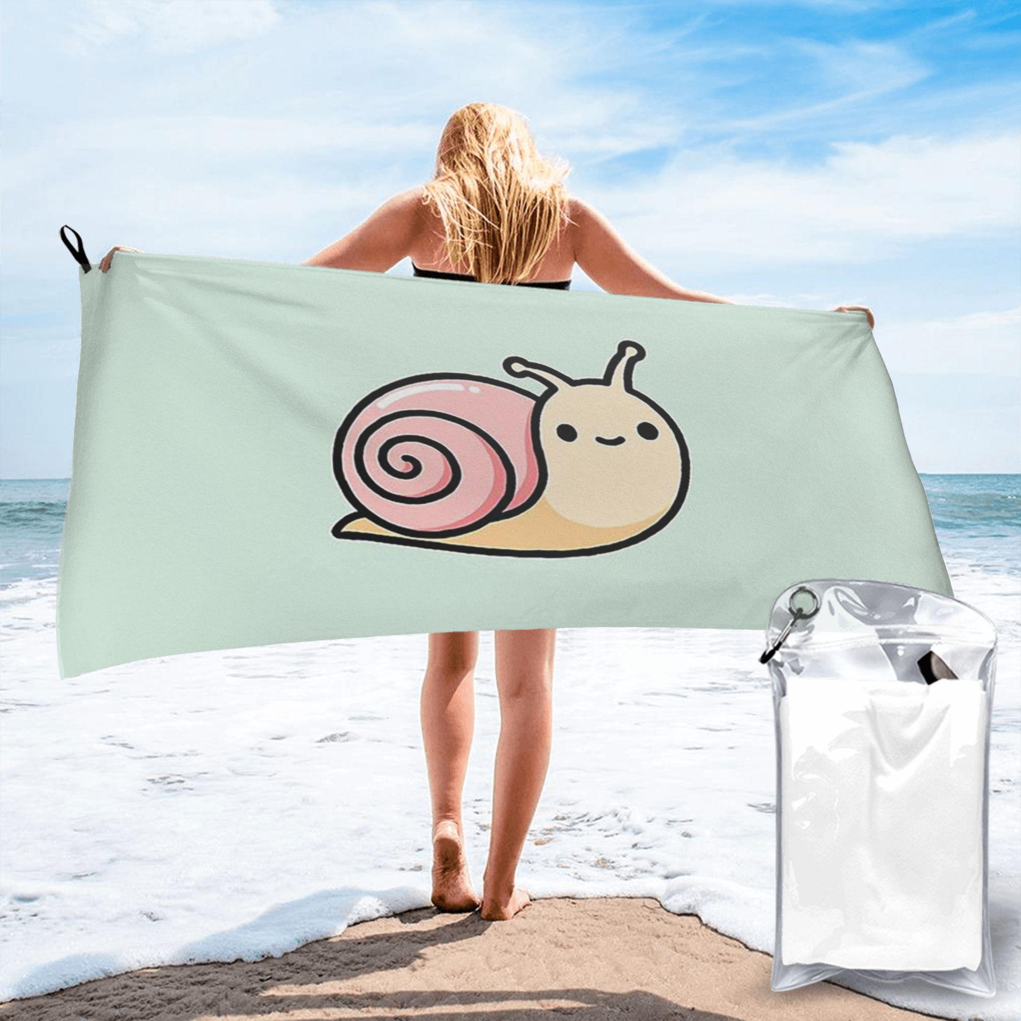 Snail Beach Towel Soft Microfiber Quick Dry Absorbent Quick Towels For Bath W40*H60(CM)