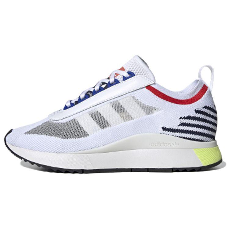 adidas Originals Sl Tela Cuero Sintético Cómodos Versátiles Antideslizantes Resistentes al Desgaste Zapatillas Casuales de Caña Baja para Mujer Blanco Rojo Azul FV9492