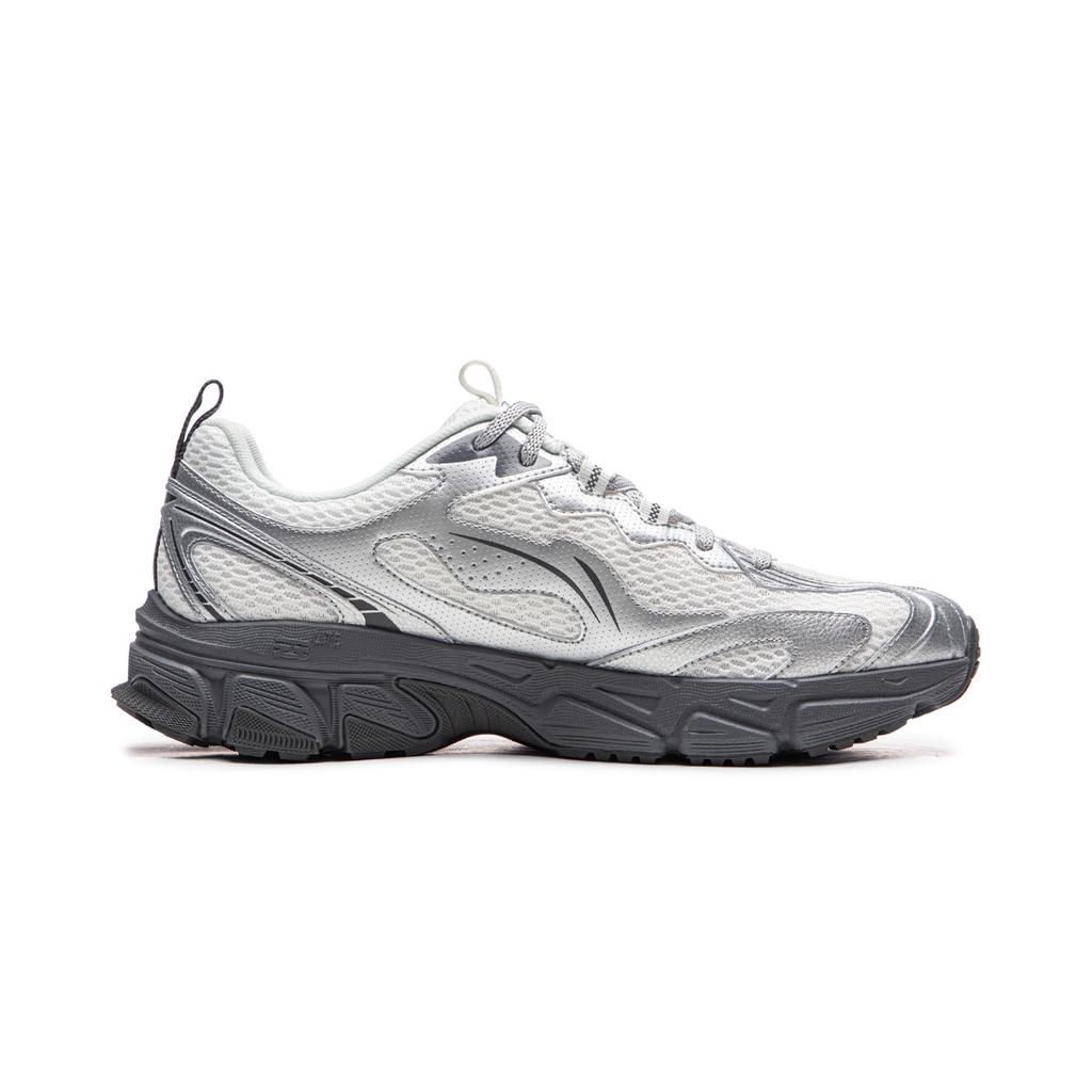 Li Ning Cushioning Abrasion Resistant Breathable Low Top Running Shoes Men's White Silver ARXW023-4