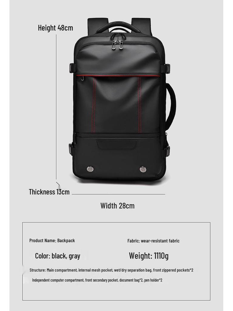 Men's Expandable Business Travel Backpack - Large Capacity & Multifunctional Vacuum Compression Design