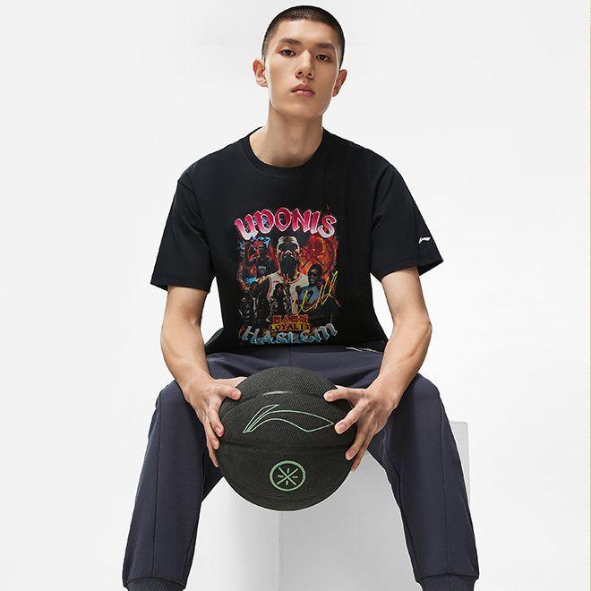 Li Ning Wade China Tour Series 2023 Graphic Cool Comfort Moisture-Wicking Short Sleeve T-Shirt Unisex Tops Black AHSTA33-1