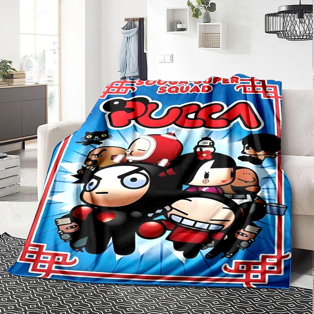 Pucca Blanket Ultra-Soft Suitable for Office Couch Chair Four Seasons Multipurpose Modern Style Ideal Gift For Birthday Valentine'S Day