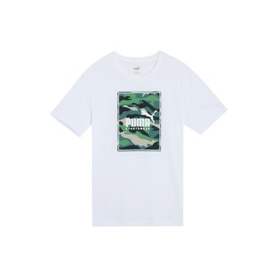 Box Logo Camo Print Casual Crew Neck Short Sleeve T-Shirt Men T-Shirt White 683438-02