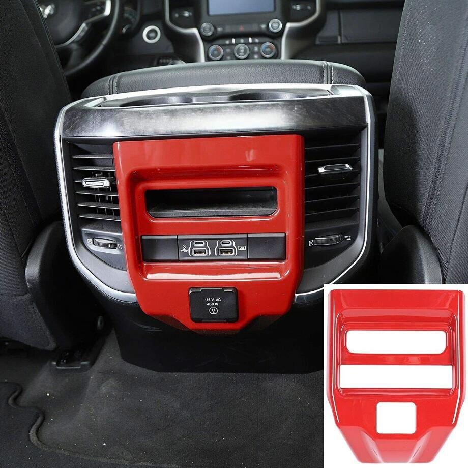 For 2019-2024 Dodge RAM 1500 ABS Red Rear Air Conditioner Outlet Vent Trim Cover