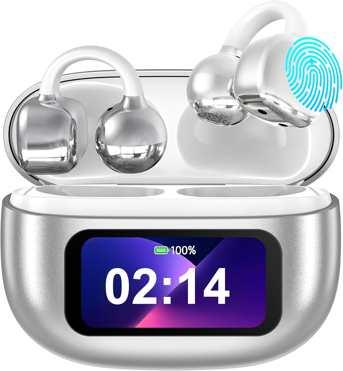 

Переводчик языка с помощью искусственного интеллекта Беспроводные наушники-вкладыши 3-в-1 Наушники-переводчики в режиме реального времени Наушники с искусственным интеллектом Перевод на 144 языка Bluetooth 5.4 Гарнитура iOS Android серебряный