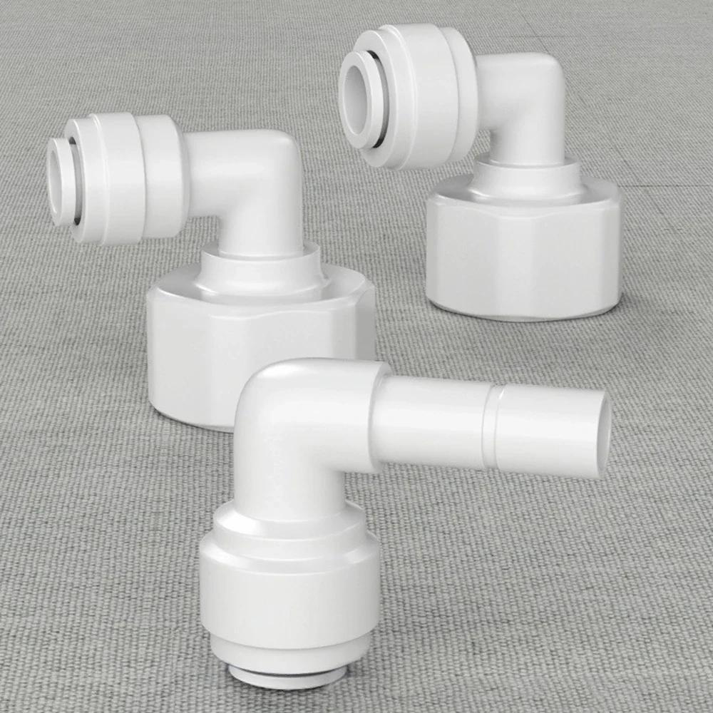 Fit 1/4" 3/8" OD Tube 90 Degree Elbow POM Quick Fitting Connector For Aquarium RO Water Filter Reverse Osmosis System