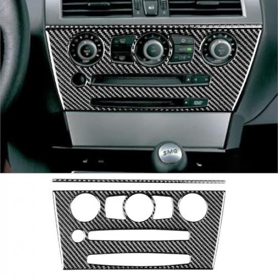 Carbon Fiber Interior Cimate Console Cover Trim For BMW 6 Series E63 E64 2004-07