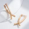 Fashion Glossy V Shape Dangle Earrings For Women Simple  Rose Gold Color Earrings High Quality Daily Fine Jewelry
