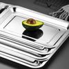 Stainless Steel Barbecue Tea Storage Serving Trays Grill Rectangle Meat Utensils Restaurant Rice Sausage Steamed Metal Plat R5F5