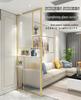 Modern Nordic Glass Partition Screen with Iron Art and Stainless Steel Washstand for Luxury Living Room and Entryway