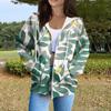 Sudadera con capucha para mujer, informal, de manga larga, con cremallera, estampado de lunares y rayas, ligera, para uso interior y exterior