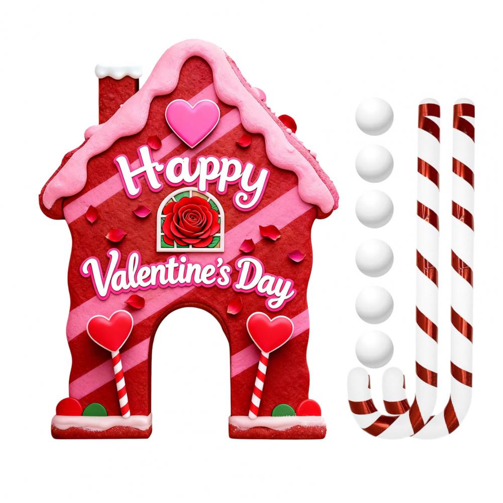 

Valentine Day Golf Set Gingerbread Candy Cane Mini Golf Game Set with Club 6 Balls Valentine s Day Indoor Family Party Fun
