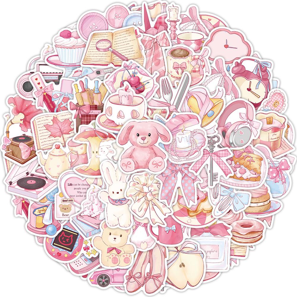50PC Cartoon Pink Story Graffiti Stickers Dynamic Decoration Stickers Luggage Laptop DIY Skateboard Waterproof Stickers